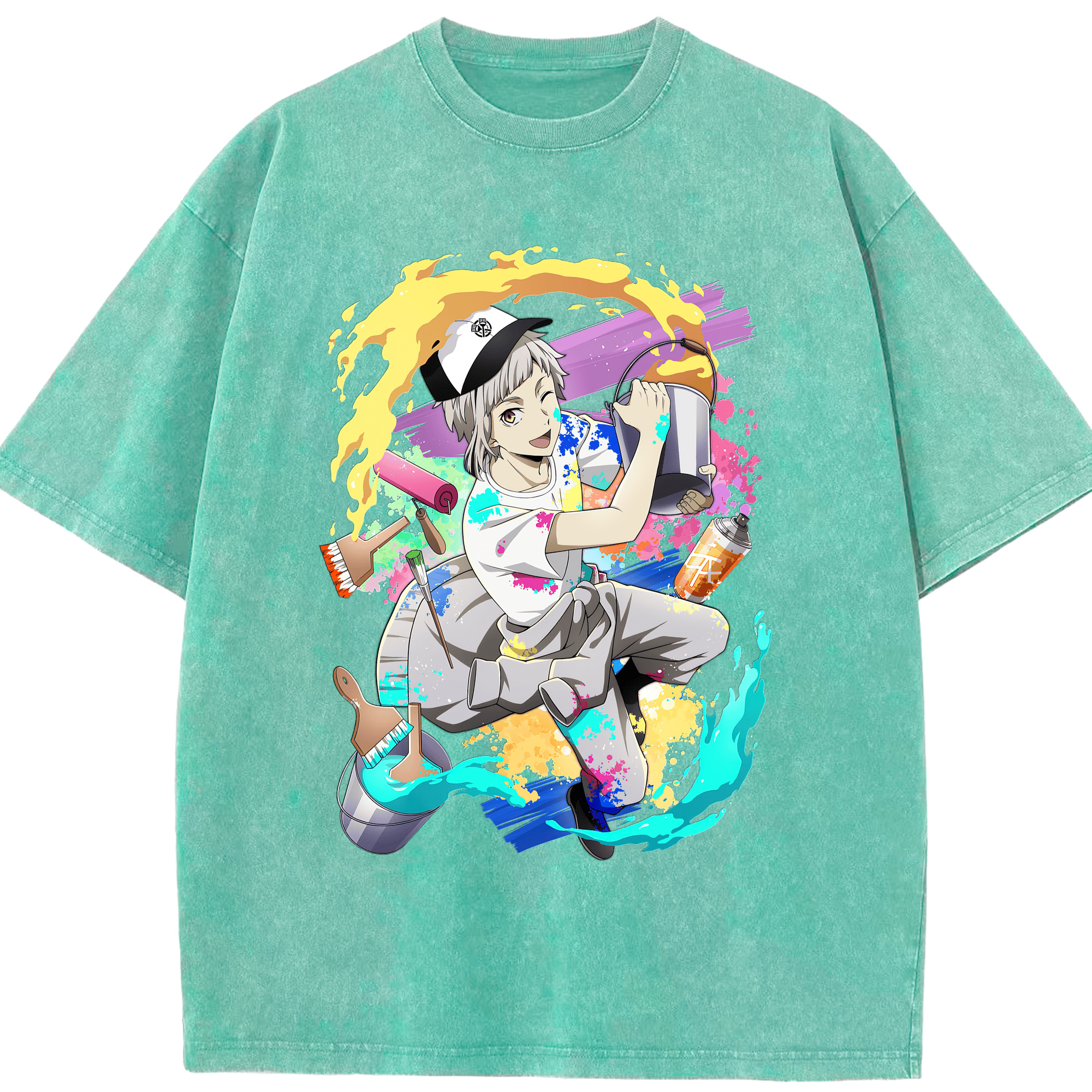 （画像用） 文豪ストレイドッグス Bungo Stray Dogs 綿100% ヴィンテージ風 半袖Tシャツ（フロントプリント）